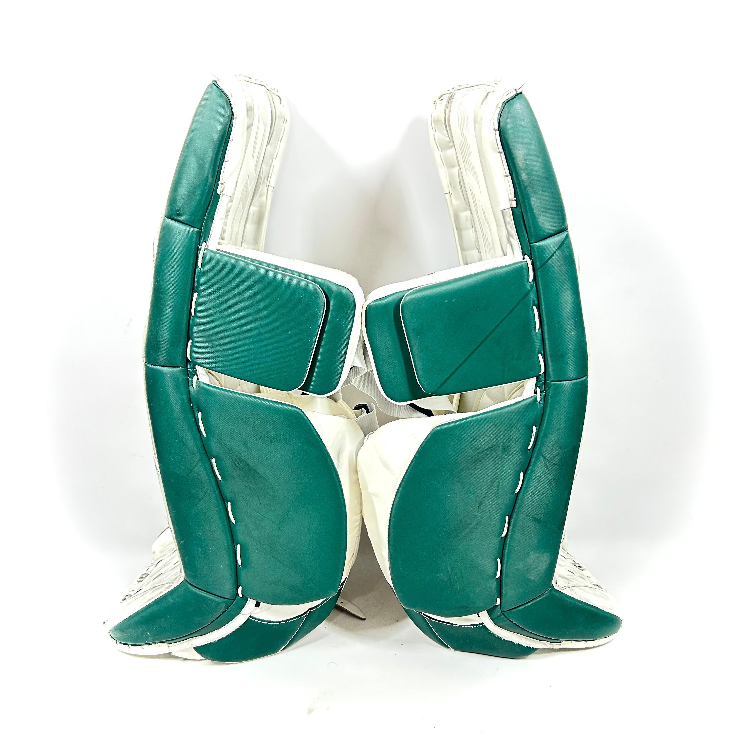 CCM Extreme Flex 5 - Jambières de gardien de but Pro Stock d'occasion (blanc/vert)